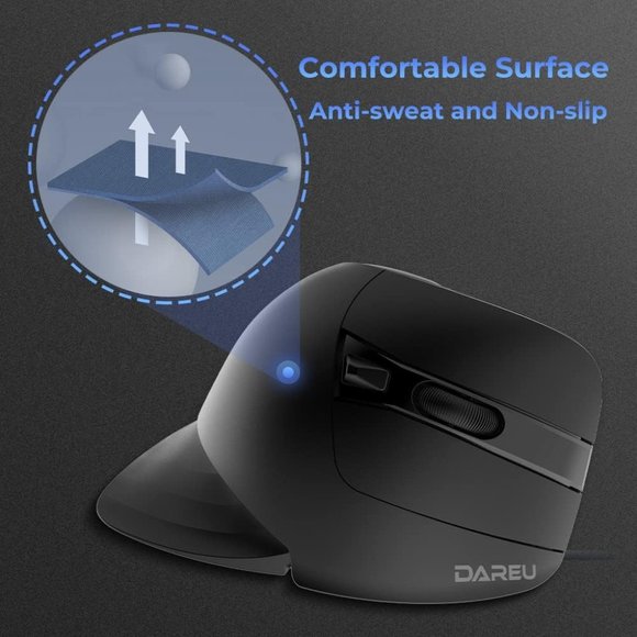 DAREU Vertical Ergonomic 89g Lightweight Optical Mouse, USB Wired Gaming Mouse - Picture 4 of 6